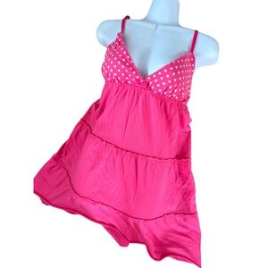 Jenni by Jennifer Moore Pink Polka Dot Tiered Kawaii Babydoll Nightgown